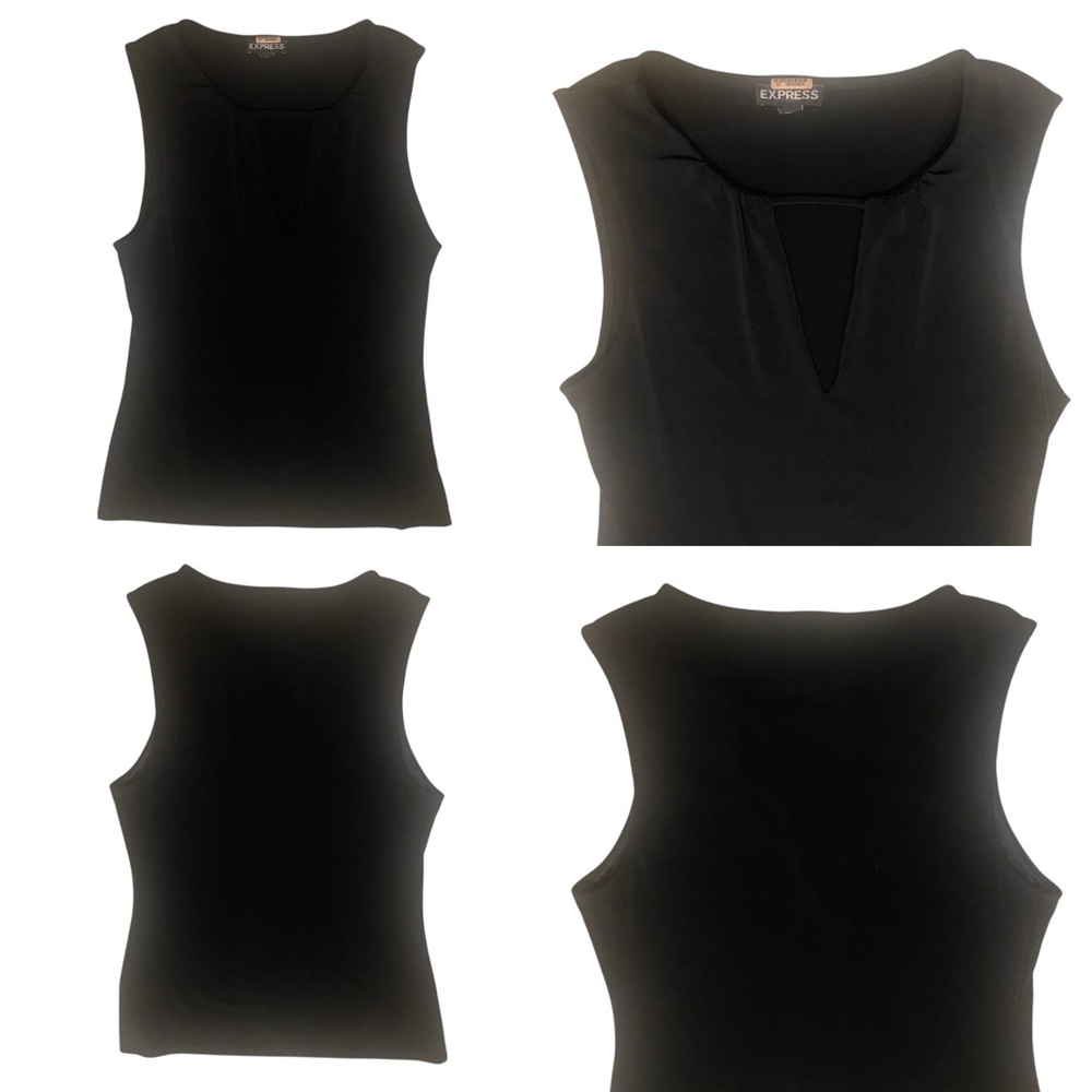 Express Women's Black Keyhole Sleeveless Top Small